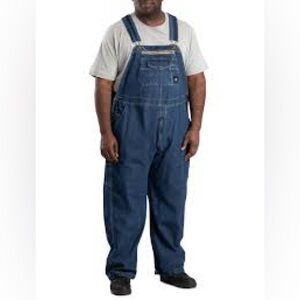 Berne Classic Blue Denim Utility Workwear Overalls with Front Bib Pocket 44X32